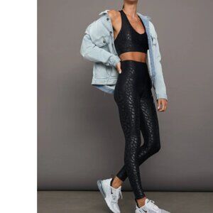 NWOT Carbon38 High Rise 7/8 Legging in Leopard Takara Shine Black in Size S